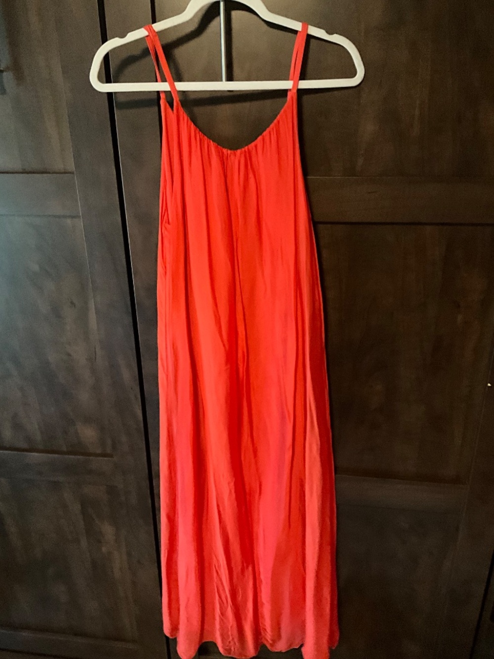 Italian Silk Blend Red Maxi Dress - Picture 5 of 6